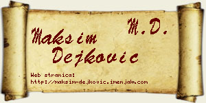 Maksim Dejković vizit kartica